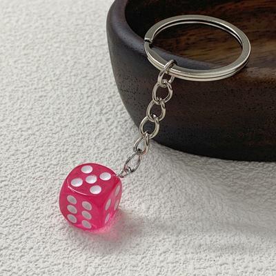 Colored Transparent Three-dimensional Dice, Three-dimensional Sieve, Dice, Colored Earrings, Keychains, Pendants, Cross-border Explosions