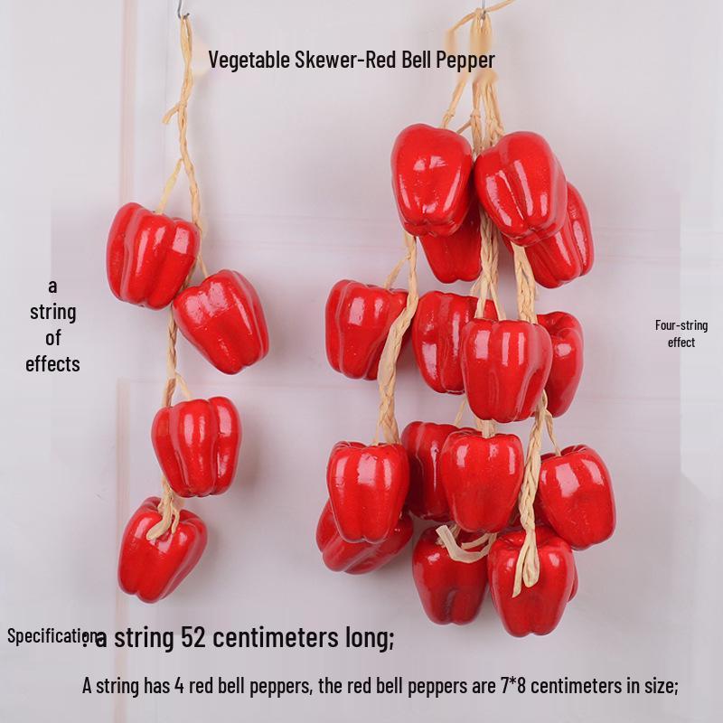 Farmhouse Hanging String Vegetables with Chili, Potato, Corn, Garlic & Peanut Model for Restaurant Courtyard Decor