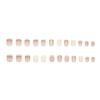 Champagne Fine Flash Milk White French Gradual Change Temperament Sweet Fake Nails Removable Manicure Tablets 24 Pieces