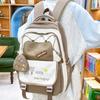 Three-Piece Backpack Set Color Block Student Schoolbag Girl Large Capacity Backpack