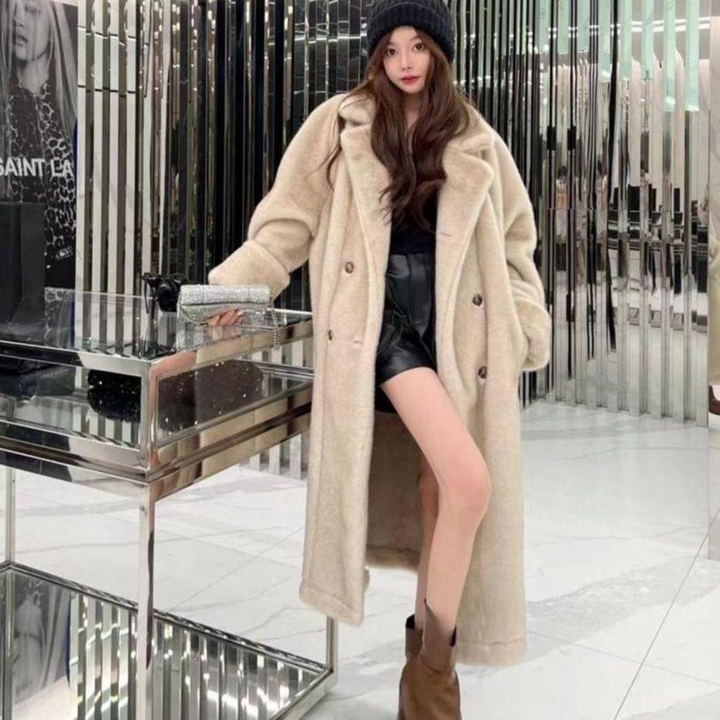Winter New Imitation Mink Fleece Fur Coat Loose and Warm, Slim and Long Fur Cold Resistant Coat for Women