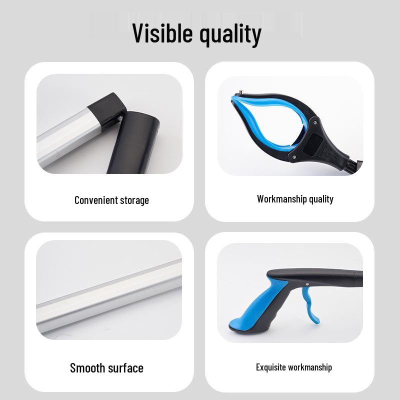 Foldable Long-Handled Aluminum Trash Picker for School Children