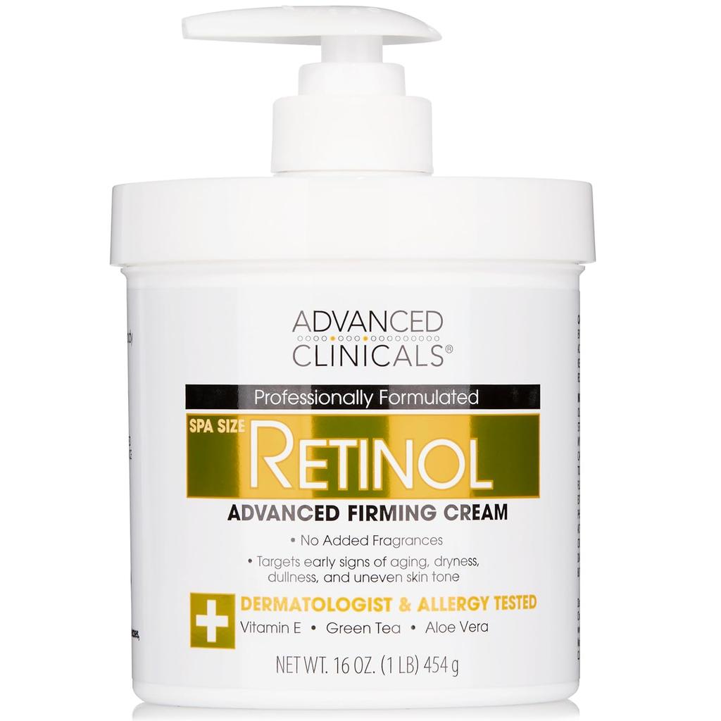 Advanced Clinicals Retinol Cream Body Moisturizing Large Capacity 454g