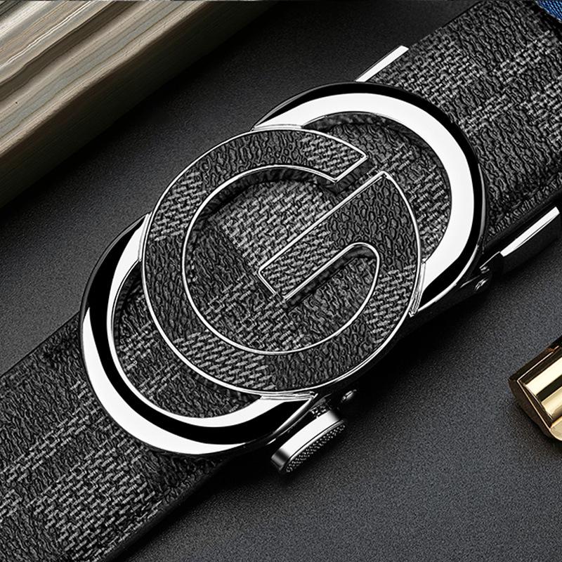 Men's Belt  Automatic Buckle Genuine Leather Belt  Young Men's Versatile High End Fashion Belt  Men