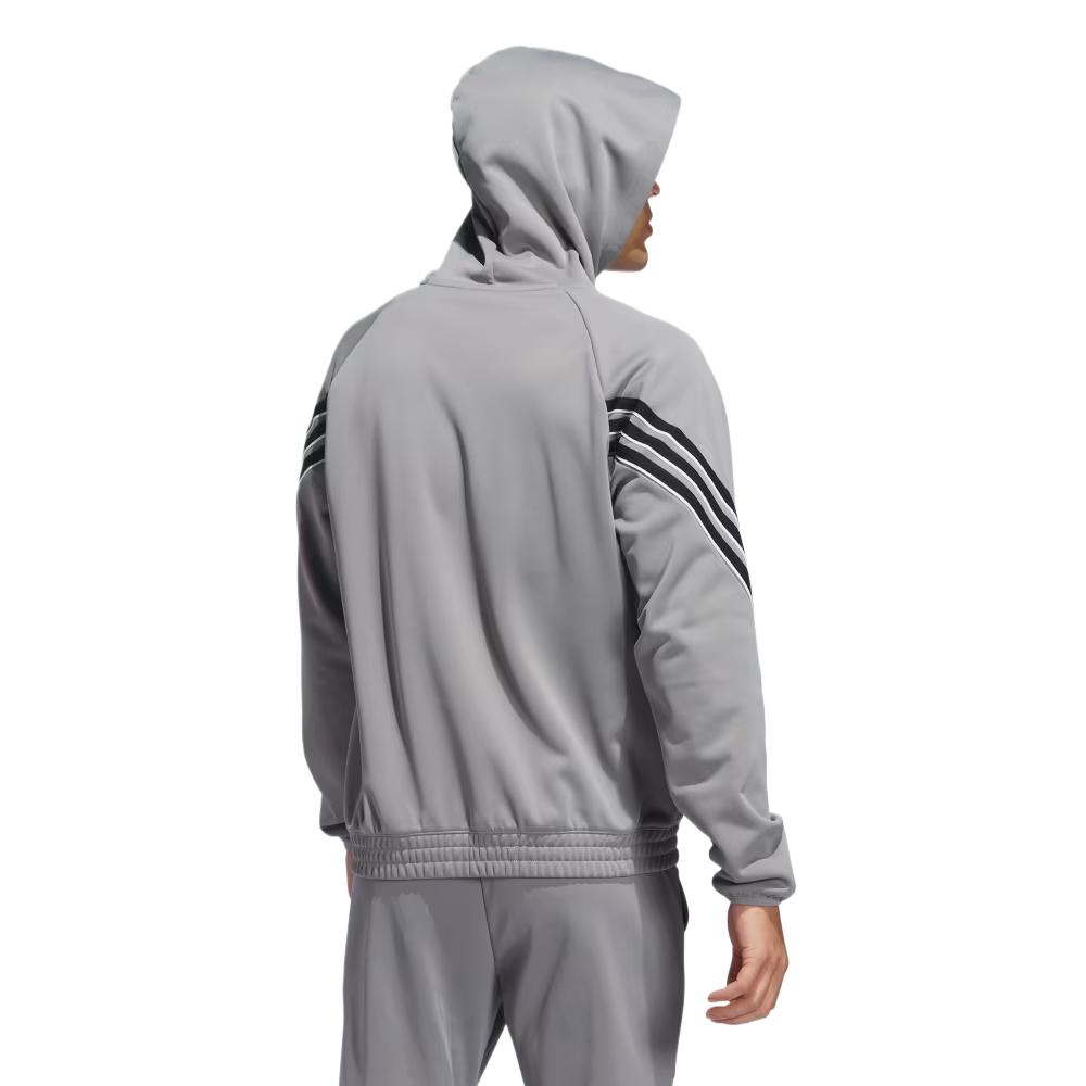 Adidas Select Foundation Fleece Hoodie With Logo Warm Comfortable Breathable Basketball Hoodie Men Hoodies Gray JN2492