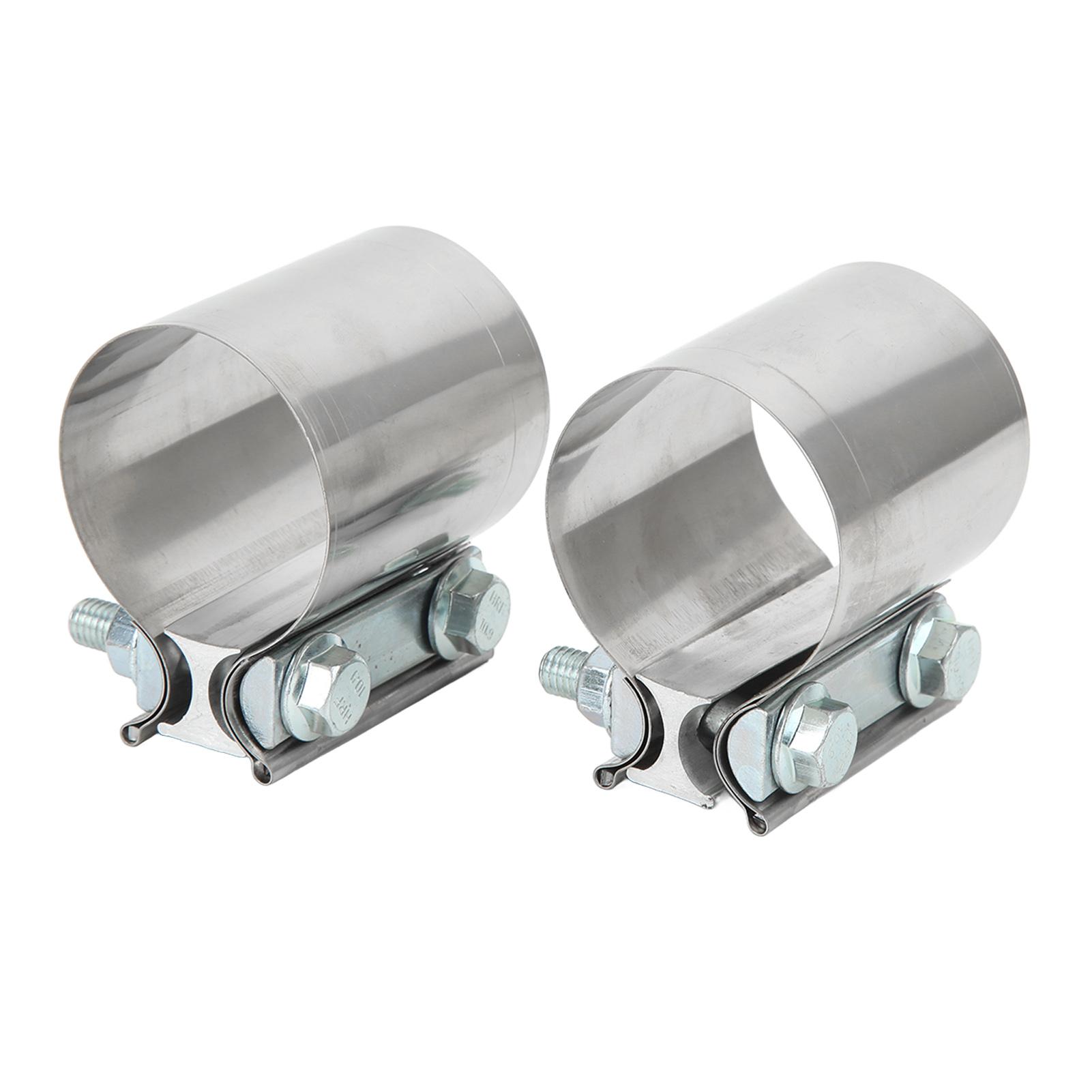 

2 шт. 2,5 дюйма Выхлопной хомут Стыковое соединение 304 Нержавеющая сталь Герметичный Универсальный Выхлопной соединитель