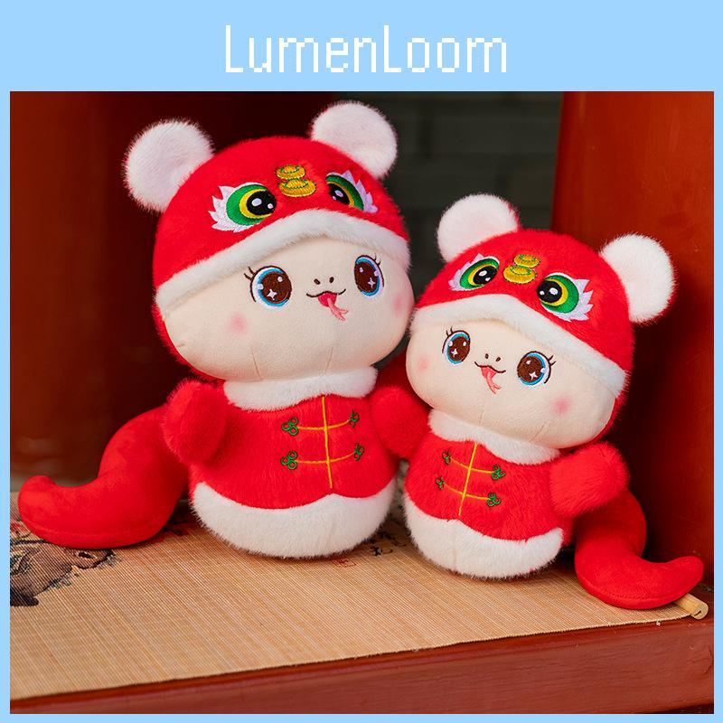 Entzückende Plüschtier-Schlangenpuppe mit Tigerkopfhut, perfekt für Neujahrsfeiern