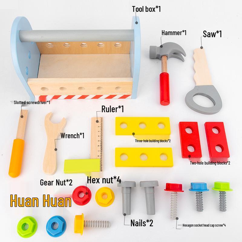 Children's DIY Wooden Tool Set: European-Style Role-Playing Nut and Screw Toy