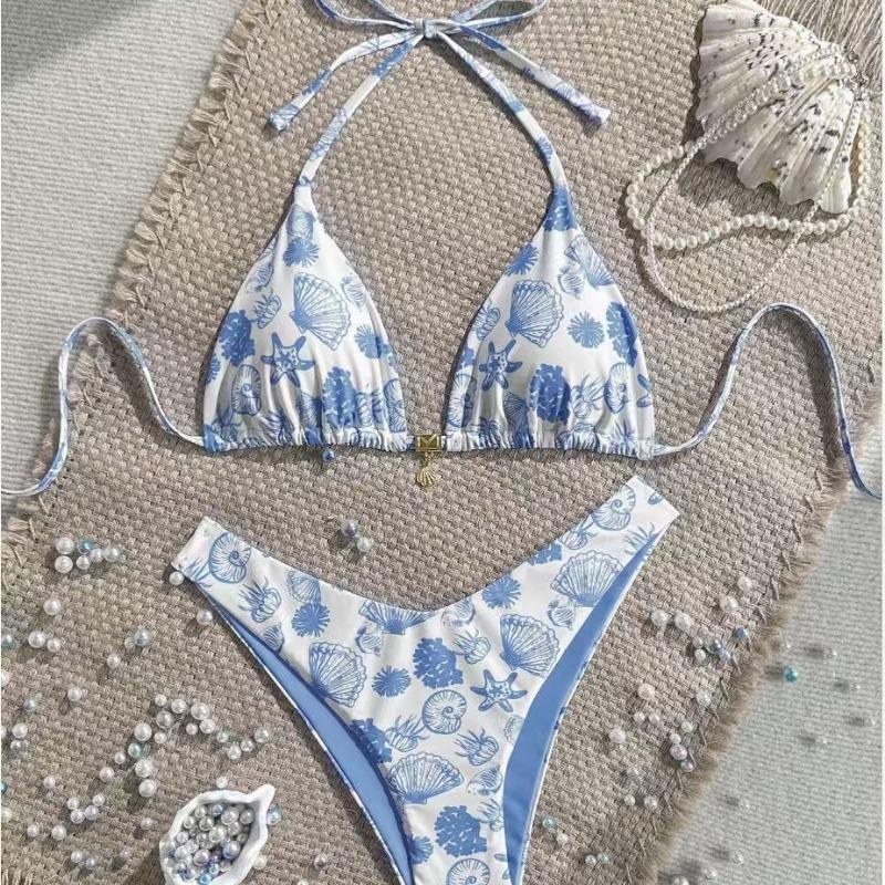 Women S Sexy Split Thong Bikini Swimsuit With Tie