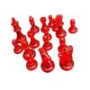 16PCS Chess Pieces Only Chessman Set 1.93 Inch King Height Easy Identification for Chess Enthusiasts Transparent Red