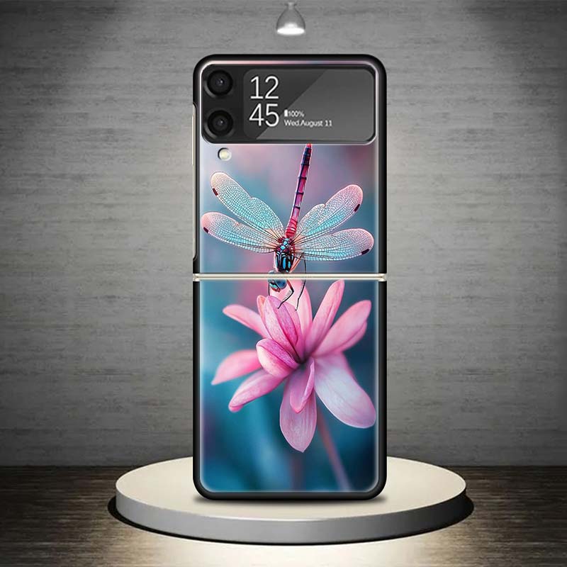 Beautiful Dragonfly Enthusiasts Phone Case For Samsung Galaxy Z Flip 7 6 5 4 3 5G Shockproof Cover Z Flip7 Flip6 ZFlip5 Flip3 Fl