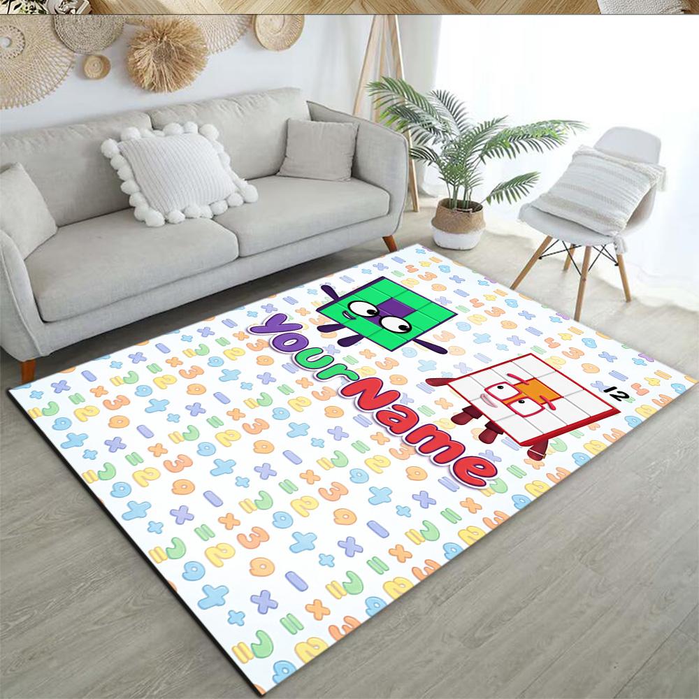 Numberblocks Customize Text Floor Rug Office Rug Design for Living Rooms Dining Room Study room Playrooms Antislip Carpet Anime Office Decor