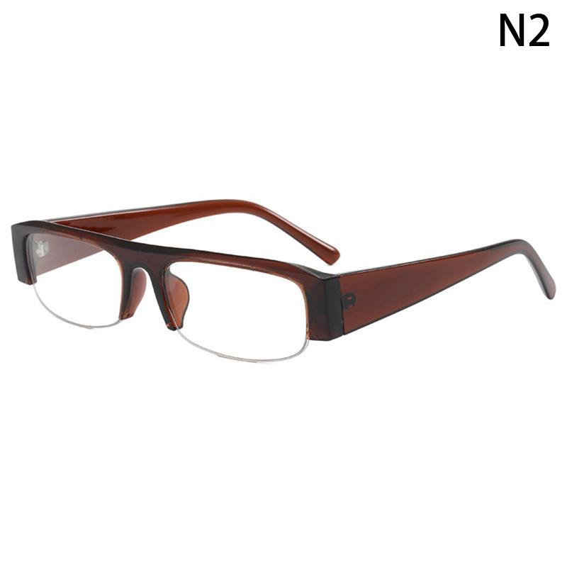 Small Rectangle Women Sunglasses Vintage Clear Lens Men Half Frame Eyewear Shades Uv400