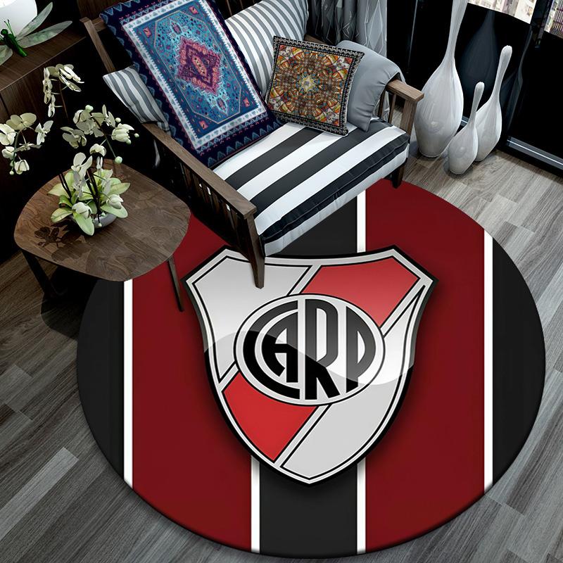 Club Atletico River Plate Round Area Rug,Carpet Rug for Living Room Bedroom Sofa Playroom Decor,Non-slip Floor Mat