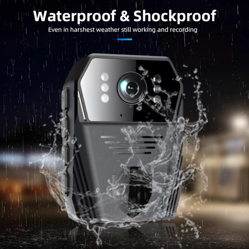 WiFi Body Worn Camera 2K 1080P HD Waterproof Motion Detection Mini Wearable Pocket Video Recorder with Back Clip