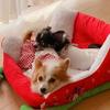 Cama navideña para perros, sofá cama para perros de felpa para interior y exterior, lavable, con temática navideña, para gatos y perros