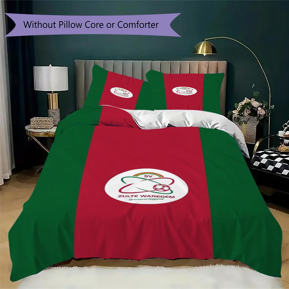 SV Zulte Waregem Pattern Bedding uilt Set uilt Cover Pillowcase Home Decoration Birthday Gift (1 * duvet cover + 2 * pillowcase without core)