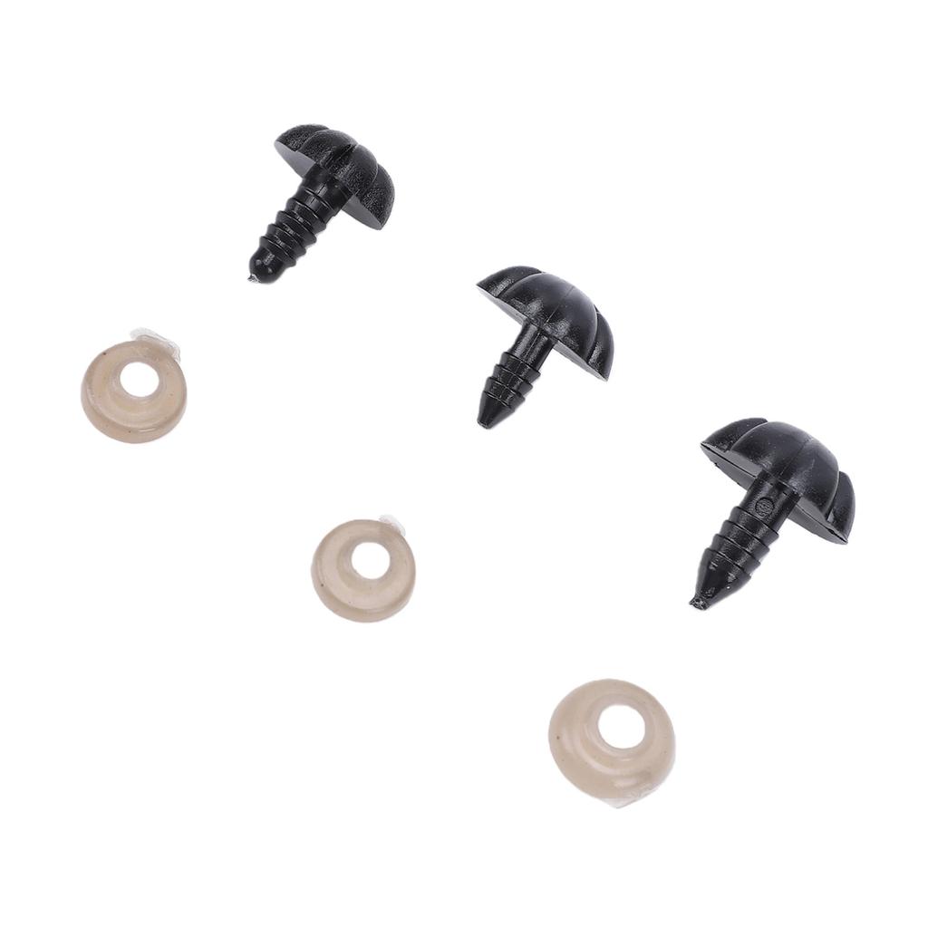 140Pcs Set   Noses Plastic 3 Sizes with Washers for Stuffed Animals Dogs Doll Making Black