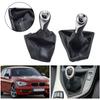 Pomello del Cambio Manuale a 6 Marce dall'Aspetto Personalizzato per BMW Serie 1 F20 F21 2011 2016 con Soffietto in Pelle Accessorio Interno Nero Argento
