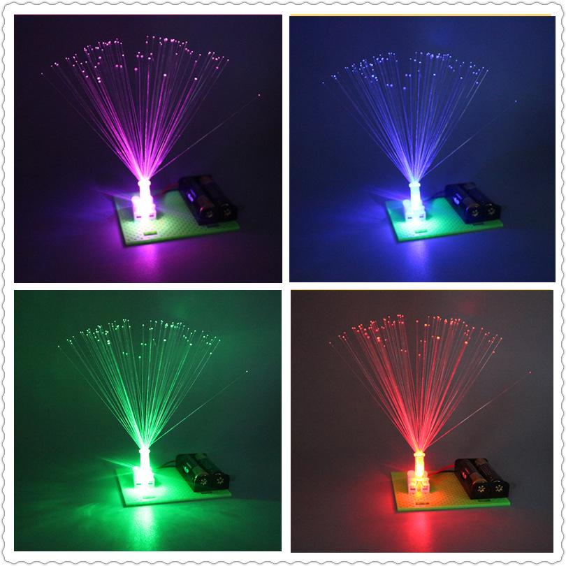 Семицветный оптоволоконный светильник, набор: Научный эксперимент STEM для учеников начальной школы