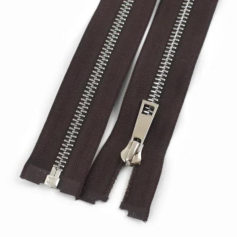2Pcs 5# Sewing Metal Zippers 40/50/60/70/80cm Open-End Zipper Jacket Coat Auto Lock Zip Repair Kit DIY Bag Garment Accessories