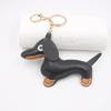 Dachshund Leather Keychain - Women's Puppy Pendant Accessory