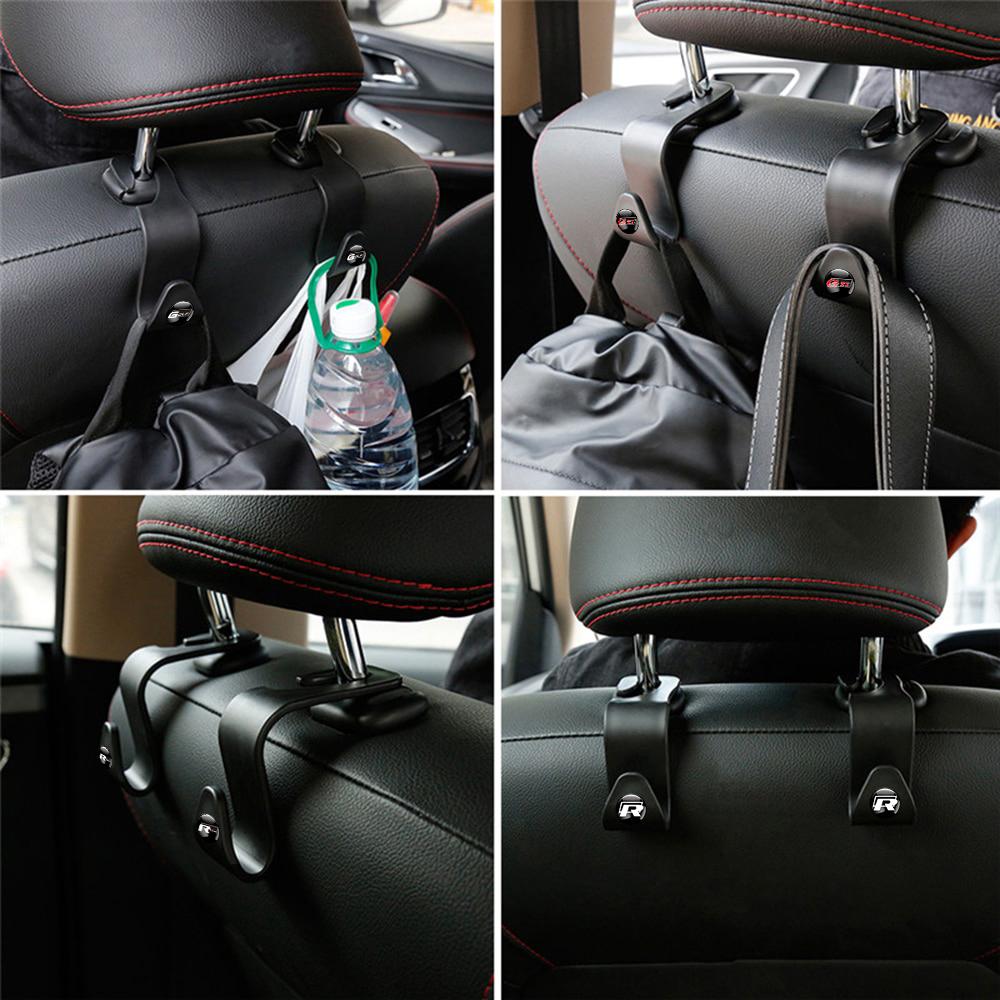 2/4Pcs Car Seat Back Hook Organizer Holder For Volkswagen VW Golf Passat Polo R-line GTI R Magotan Tiguan Storage Hanging Clips zr4