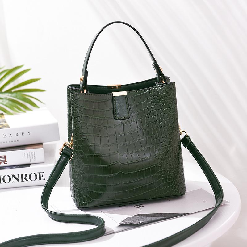 Retro Casual Alligator Handbags Women Crocodile Pattern Messenger Bag Lady Shoulder Crossbody Bag Female Purse Bucket Bags KTY