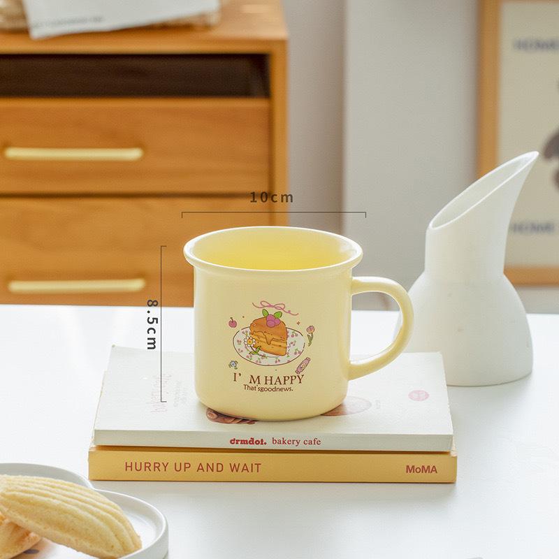 Cute Ceramic Mug Cartoon Cream Milk Breakfast Cup High Looking Home Coffee Cup Girls Afternoon Tea Cup
