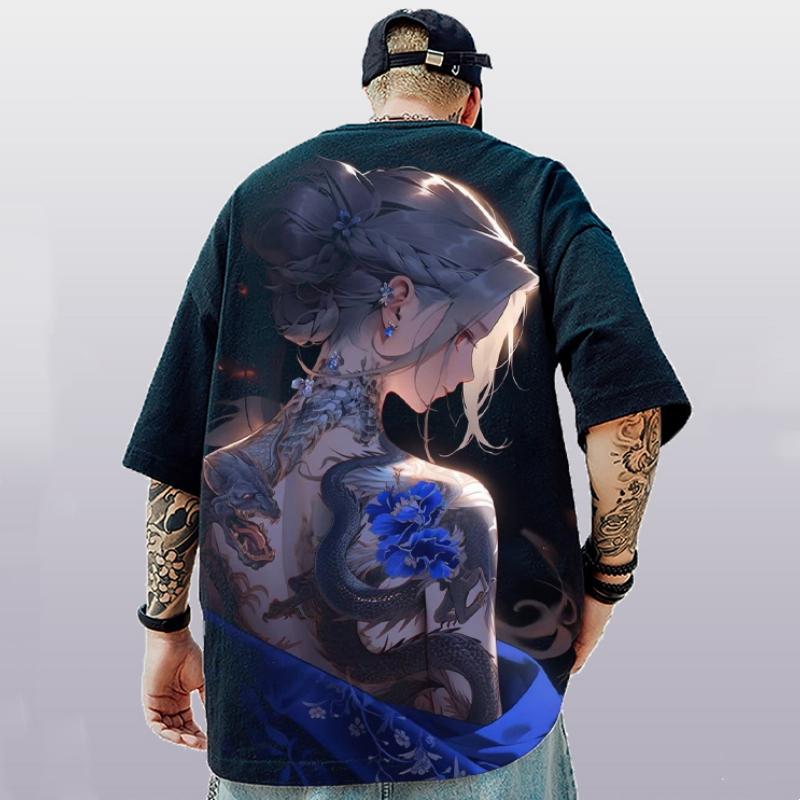 Nové 3D tričko s krátkým rukávem s potiskem hezké dívky pro muže Letní pánská trička Ležérní pánské oblečení Street Hip Hop Pulovr Nadměrný top