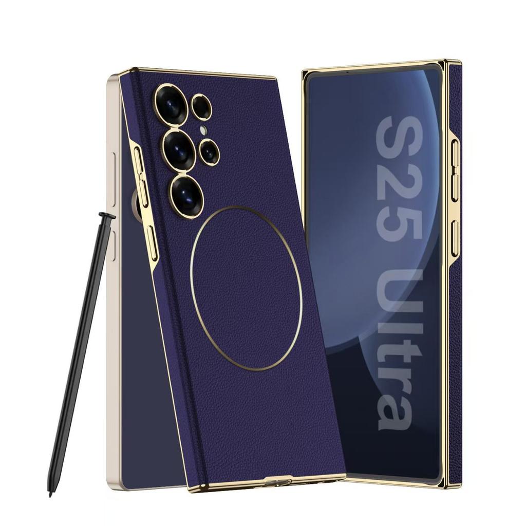 Samsung S25 Ultra Mobile Phone Case S24u Electroplated Curved Surface S23ultra Wireless Charging Anti Fall Protection