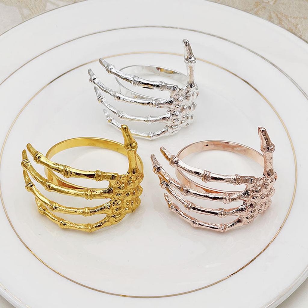 Wine Tableware Halloween Napkin Buckle Ghost Hand Napkin Ring Alloy Napkin Ring Black