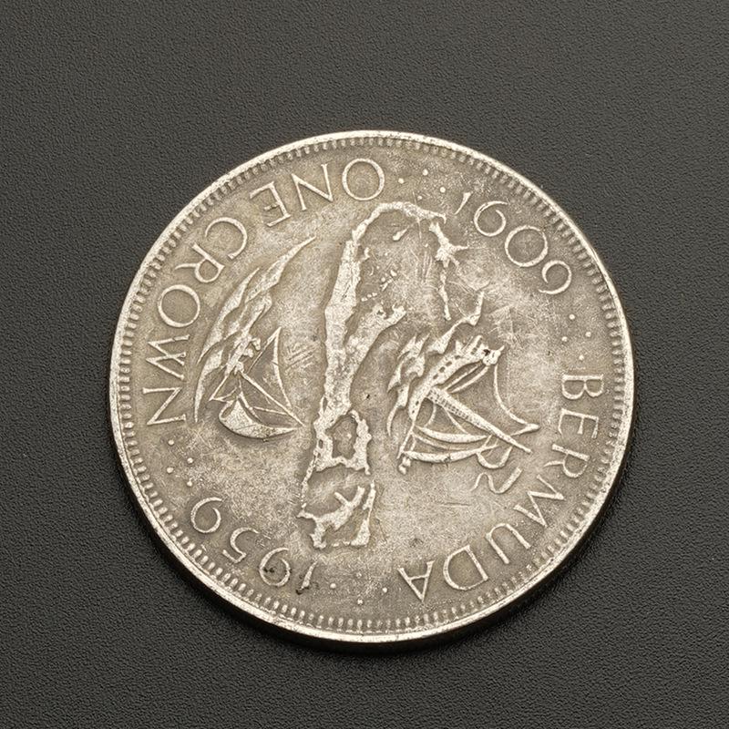 1959 Královna Alžběta starožitné mince, stříbrné dolary, vintage, evropské a americké řemeslné výrobky