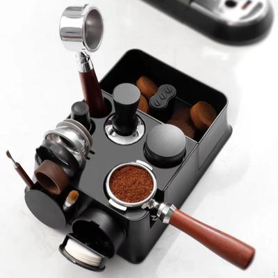 Espresso-Tampermatten-Ständer, Tamping-Station, Klopfbox mit großem Fassungsvermögen, Siebträgerhalter für