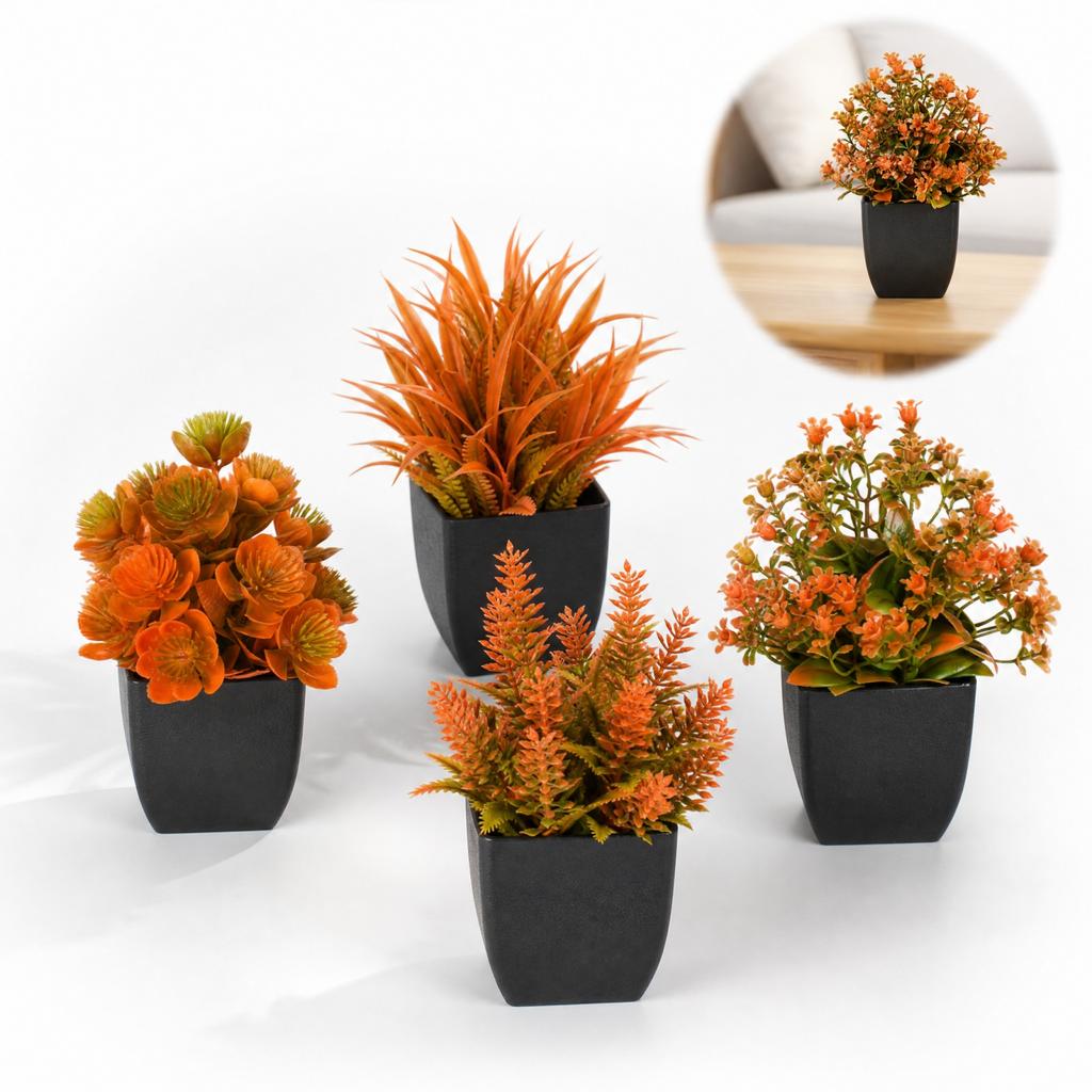 Small Artificial Plant in Pot with Colors for Indoor Decor