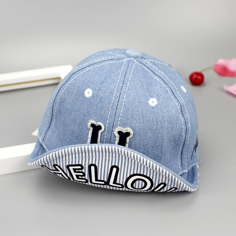 

Ковбойская детская шляпа Буква H Однотонная бейсболка Для девочек и мальчиков Младенческие хлопковые шапки Модные аксессуары Шапка для новорожденного мальчика светло-синий