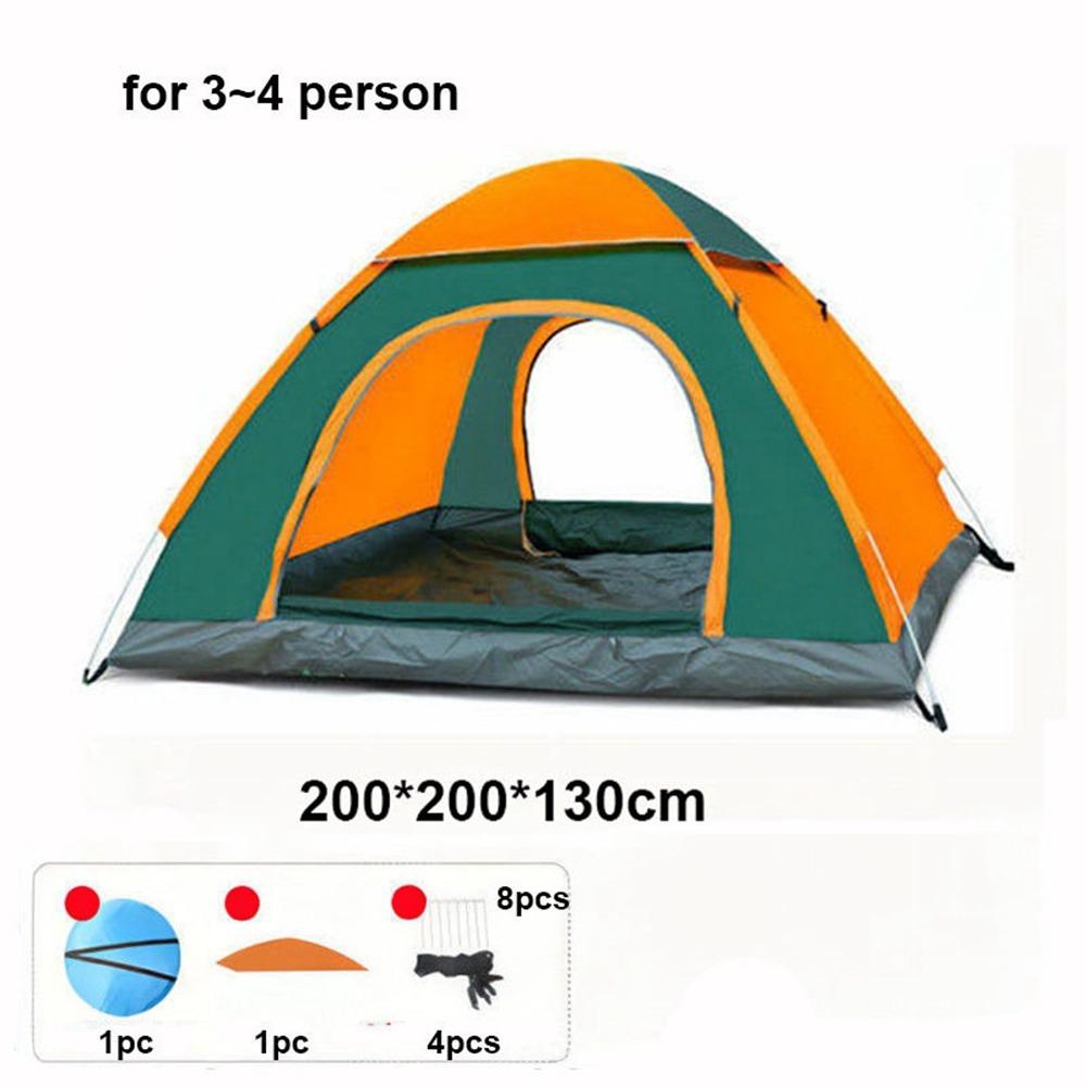 

Палатка автоматическая кемпинговая на 3-4 человека, палатка-укрытие для рыбалки, аксессуары для пеших походов и путешествий зелёный/оранжевый