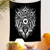 "Surreal Multi-Eyed Skull Artwork" Patterned tapestry home decor, suitable for bedroom and living room, gift