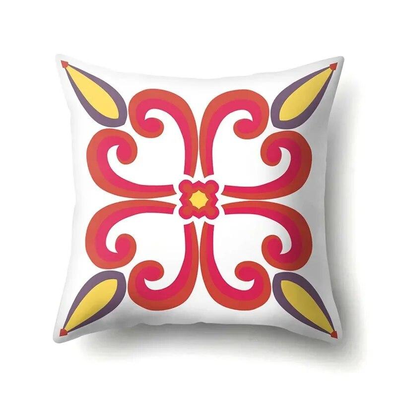 45x45cm Geometric Floral Print Pillowcase Office Chair Living Room Sofa Cushion Cover Bedroom Room Home Decoration