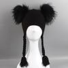 Kids Wool-Blend Knit Beanie With Double Pom Poms Ear Flaps Toddlers Ages 6M-12Y