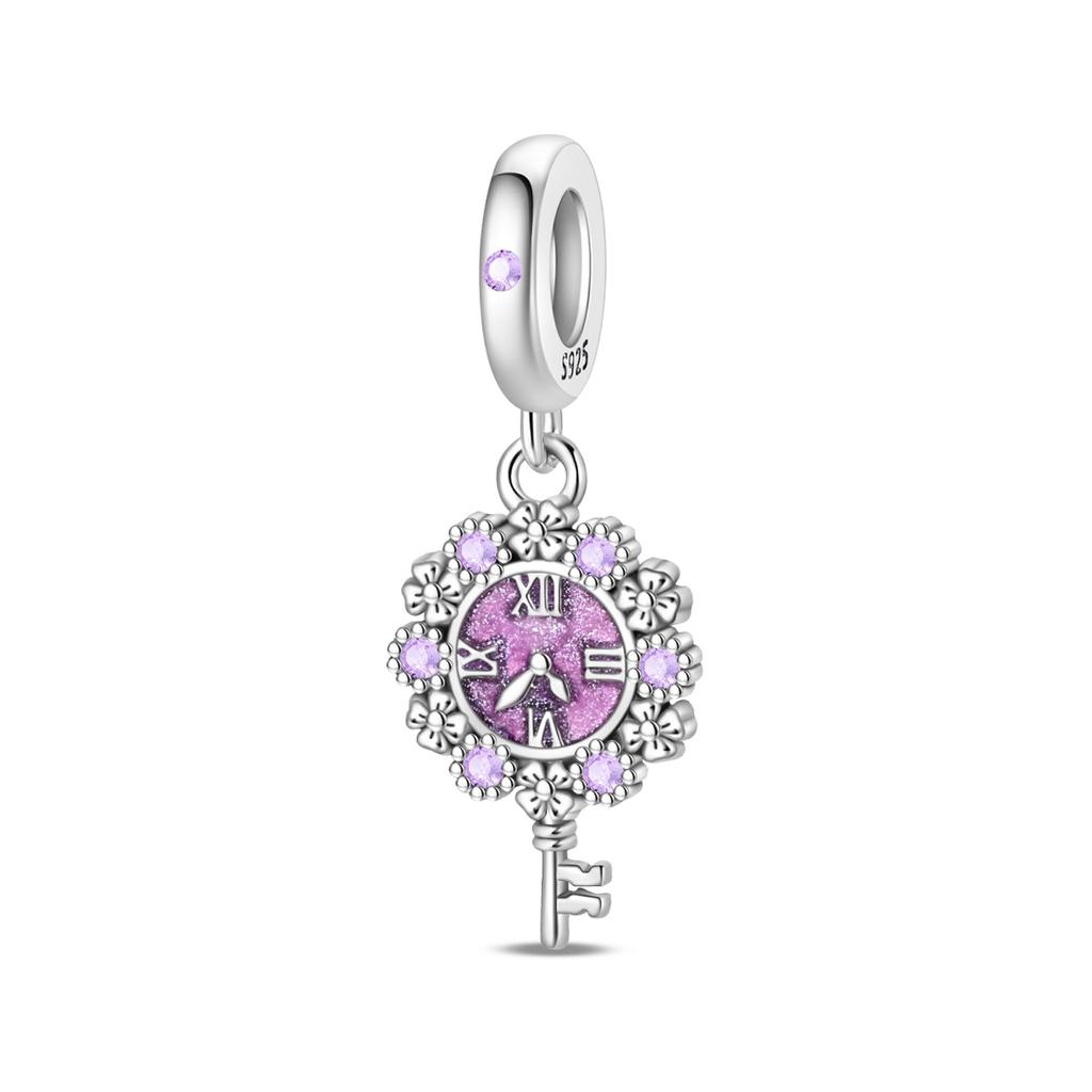 Roman Numerals Clock Pendant Alarm Clock Beads Fit Bracelet Charms Copper Original Jewelry Women Diy Accessories