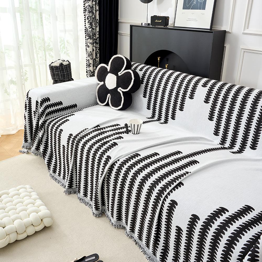 Chenille Sofa Cover Simple Elegant One Piece Couch Slipcover All Season Universal Full Coverage Sofa Protector