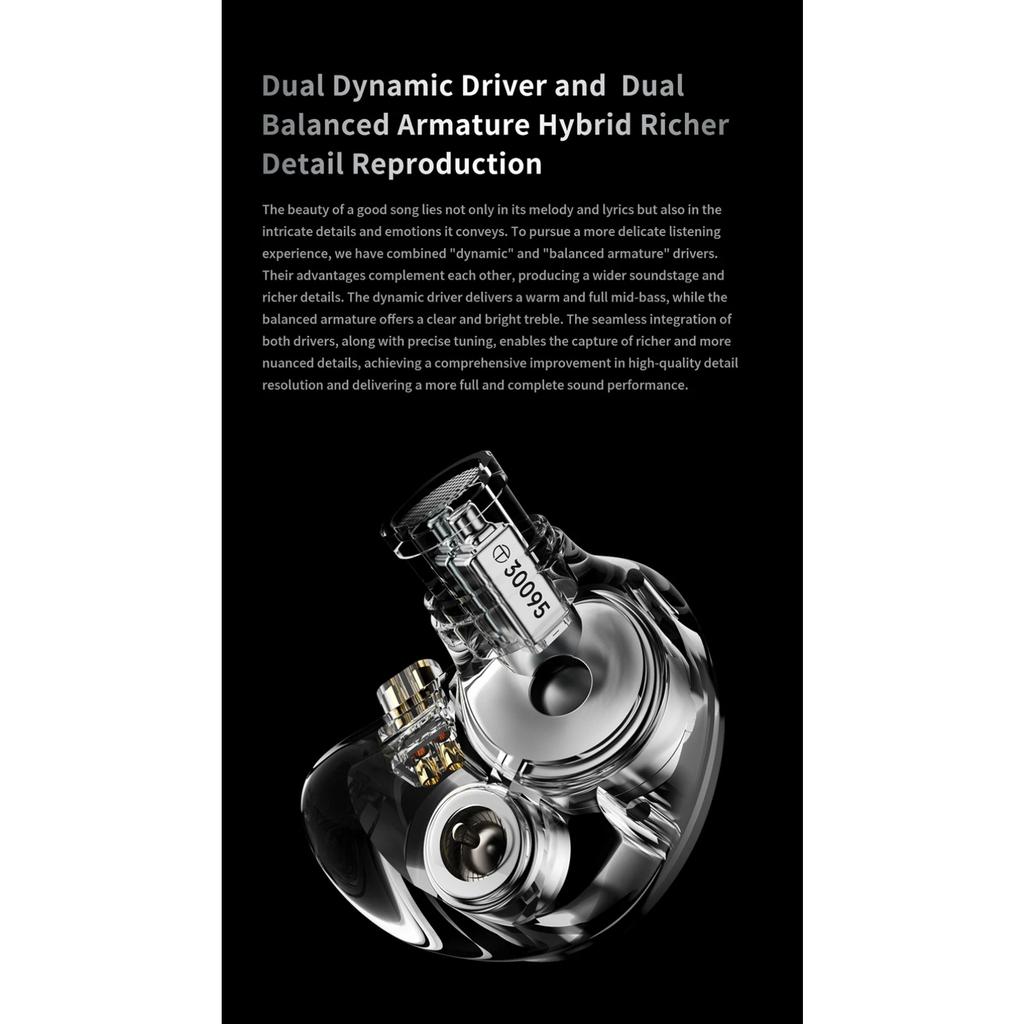 TRN V10 PRO Ohrhörer 2BA+2DD Dual Dynamic Driver und Dual Balanced Armature Hybrid In-Ear-Monitor-Kopfhörer