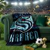 Seattle Kraken Logo Throws Blanket Flannel Blankets Plush for Couch Bed Gifts for Men Women Travel picnic blanket Christmas fan gifts