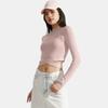 Calvin Klein Solid Color Round Neck Embroidered Hollow Knit Sweater Women sweater Shell-Pink J222945
