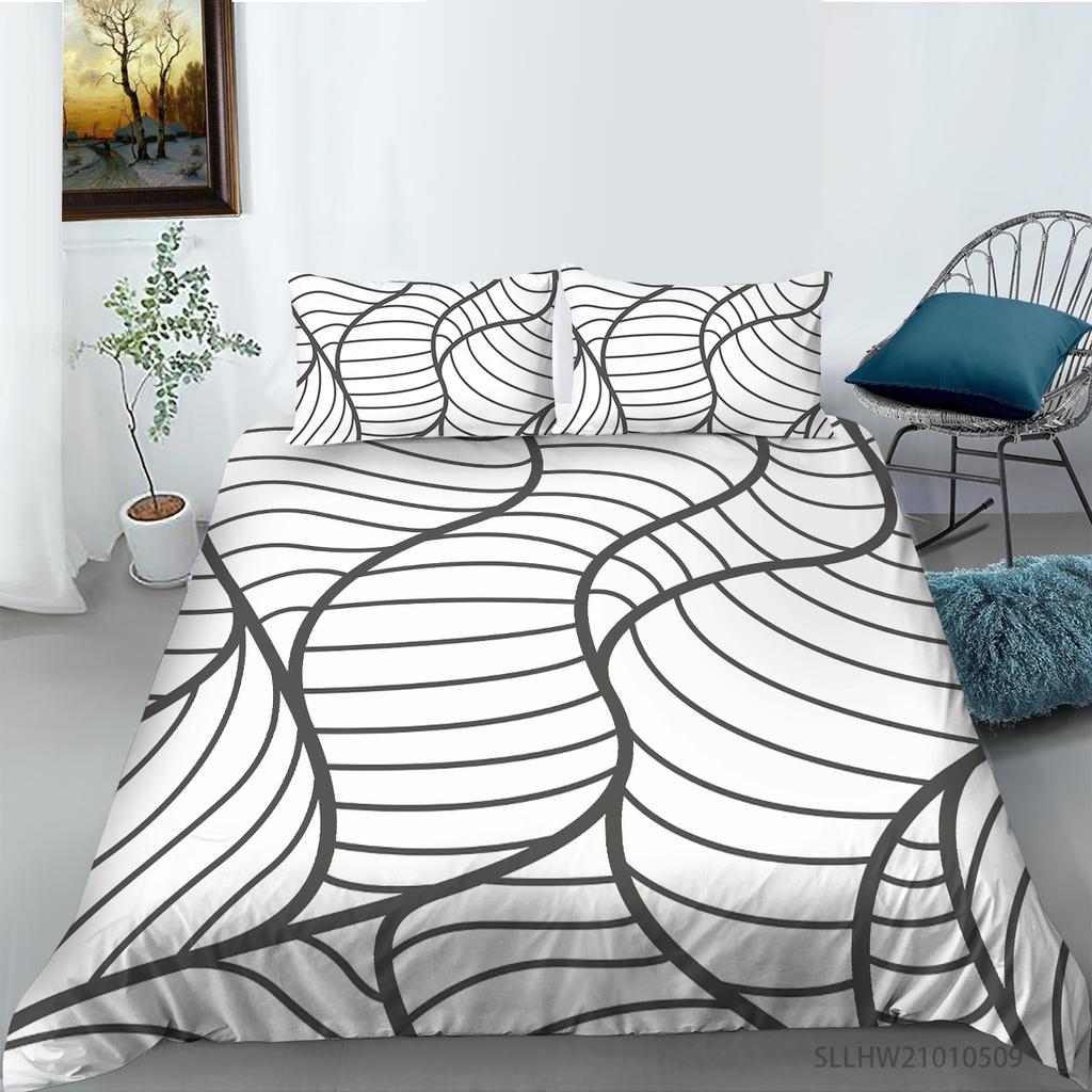 3D Bettwäsche-Set Mikrofaserstoff Bettbezug und Kissenbezug 2 oder 3 Teile mit Grafikdruck Full-Size Waschbare und Bequeme Bettwäsche