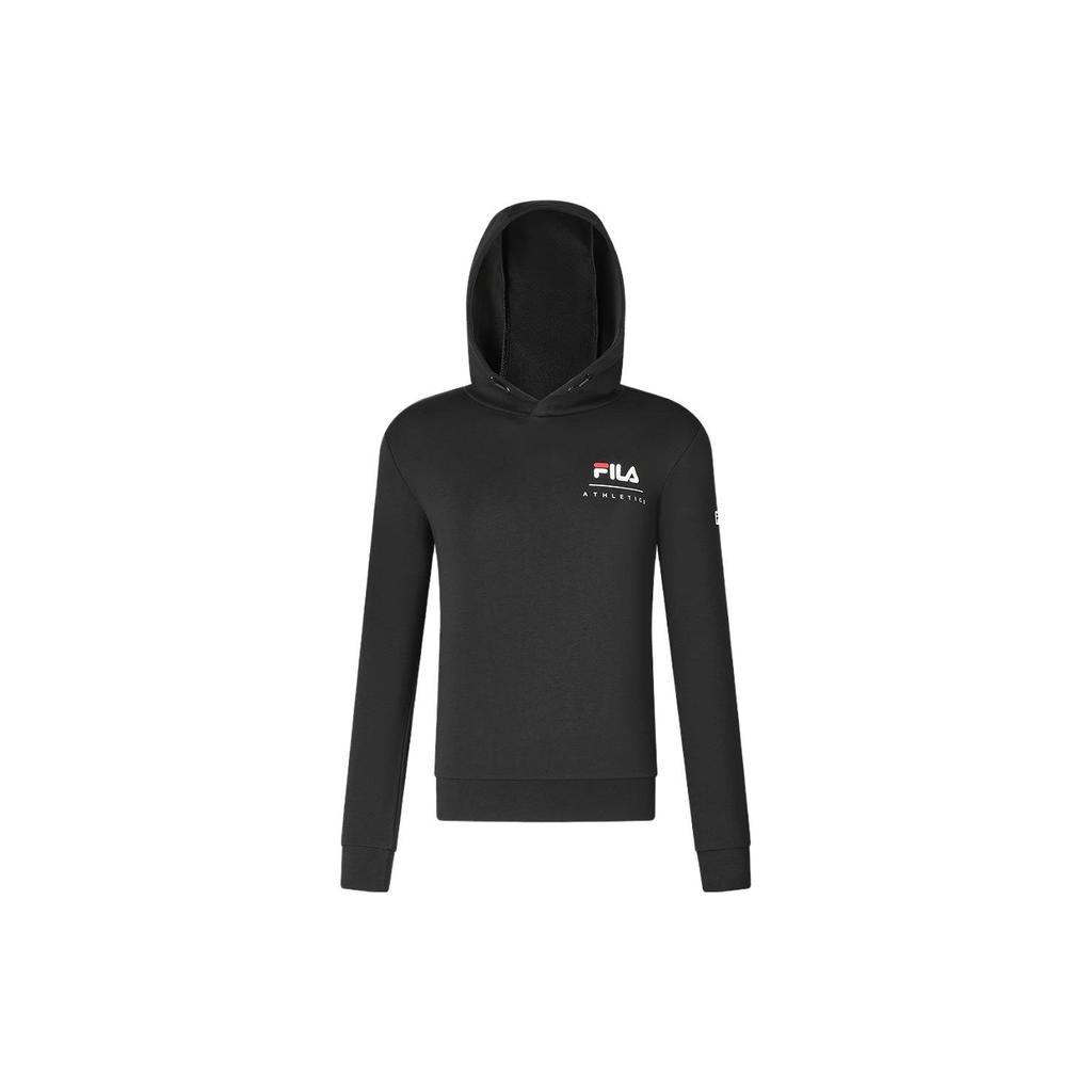 FILA Logo Print Fitness Hoodie Men hoodies Black A11M341217F-BK