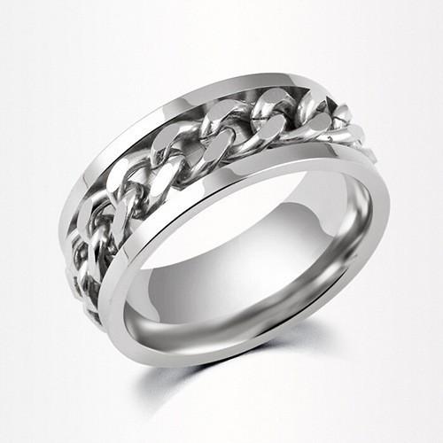 Rotatable Engraved Chain Bottle Opener Titanium Steel Ring Men s Stainless Steel Wine Opener Ring 5
