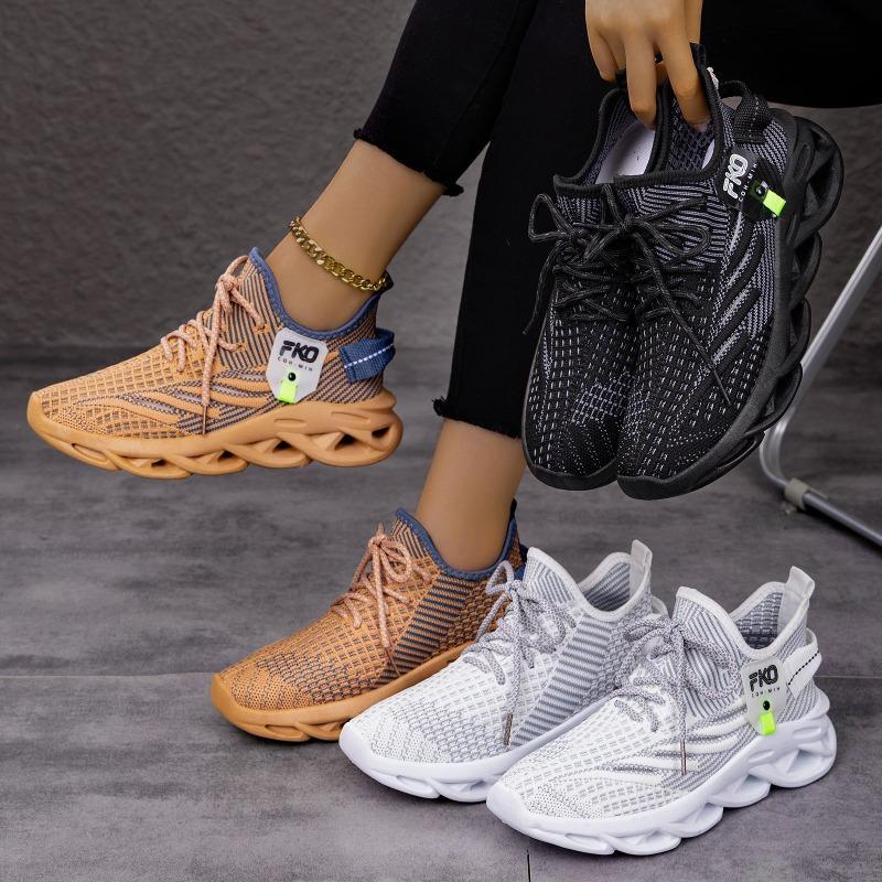 Shoes female couple coconut shoes large size blade twist sole sneakers fly woven casual shoes breathable single shoes