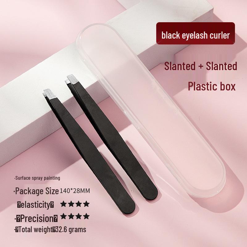 Stainless Steel Eyebrow & Beard Tweezers Set with Double Eyelid Stickers